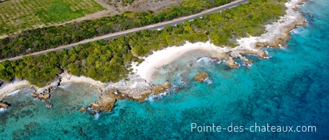 vue réduite de la plage de la douche