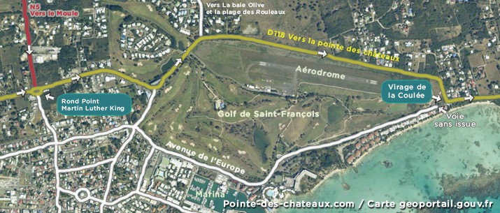carte saint-françois vers la pointe des châteaux