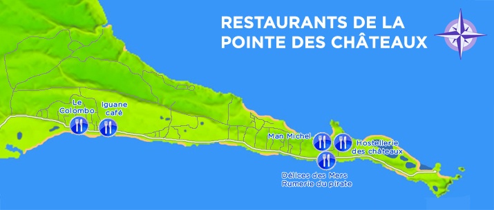 carte des restaurants de la pointe des châteaux