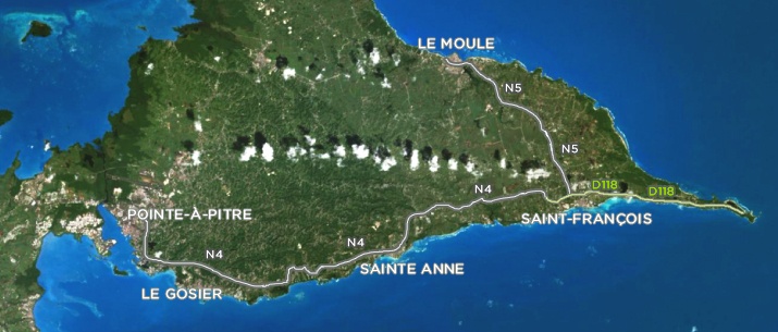 carte des plages de la pointe des châteaux